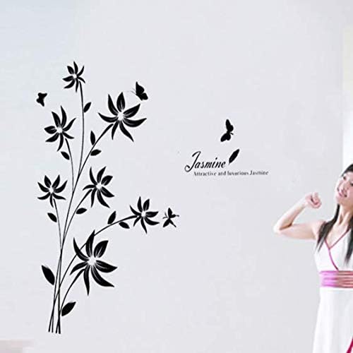 Art Black Butterflies and Hanging Vines Wall Sticker Jm8343