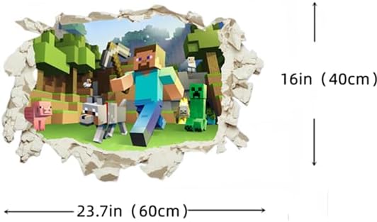 Minecraft Wall Decor, Kids Room Wall Decor, Wall Art Room Boys Bedroom Poster Mural Wallpaper Wall Stickers Gift size 50x70cm aw6022