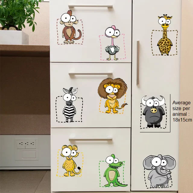 Animal Wall Stickers Safari Wall Decals for Boys and Girls Home and Room Decor Wall Prints for Kids Bedroom Bedroom Sa size 25x60  xh6222