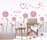 Oren Empower Charming Pink Flower Large Wall Stickers (Finished Size on Wall - 150(w) x 50(h) cm)