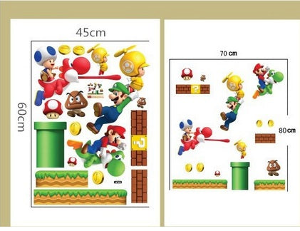 New Super Mario Bros PVC Removable Wall Sticker Home Decor  size 50x70 dm570068