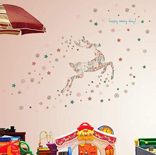 CRYSTAL KIDS  Christmas New Year Wall Decoration Reindeer Snowflake Christmas Wall Sticker Decal size 50x70 xls7166