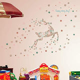 CRYSTAL KIDS  Christmas New Year Wall Decoration Reindeer Snowflake Christmas Wall Sticker Decal size 50x70 xls7166