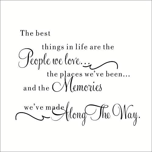 The best things in life are the people we love, the places you've been the memories you've made along the way, Family Wall Art Wall Stickers Dz021  Size 60x35cm