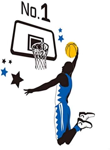 Player Playing Basketball Wall Decal Slam Dunk Basketball Players Wall Stickers size 50x70 ncs0021