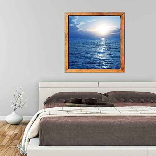 3D Wall Sticker Sea Sunrise Frame Background Decoration for Home Living Room size 60x60  skl66006