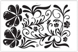 Removable Black Flowers and Flower Vines Decorations Jm7021