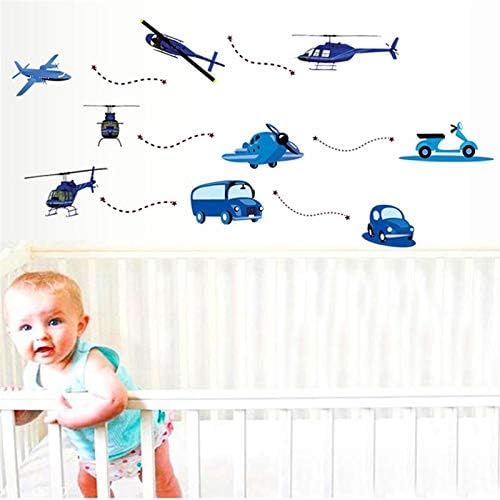 Cartoon Plane Wall Stickers Home Decoration Sticker for Kids Room Wall-paper size 50x70cm ncs012