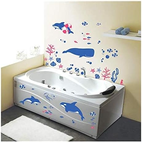 Kids nursery baby room decor DIY Whale Fish Underwater Wall Sticker Removable Decals size 50x70 dm4560009