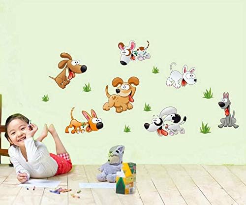 Cartoon Themed Wall Stickers , Fun Animated Puppies Adorable Decorative Graphic Mural , 2724666585890Cartoon Themed Wall Stickers , Fun Animated Puppies Adorable Decorative Graphic Mural , 2724666585890 size 50x70 ncs0038