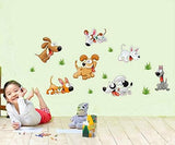 Cartoon Themed Wall Stickers , Fun Animated Puppies Adorable Decorative Graphic Mural , 2724666585890Cartoon Themed Wall Stickers , Fun Animated Puppies Adorable Decorative Graphic Mural , 2724666585890 size 50x70 ncs0038