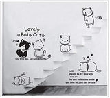 Removable Creative 3D DIY Cute Cartoon Black Cats Wall Decals Kids Room Decorations Art Stickers Nursery 3D PVC Decal Bedroom Window Sticker wall poster size 60x90 nc1024