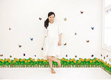 Suuncari new generation removable fencing skirting boards butterfly Buttercup baseboard bedroom wall sticker SK7033