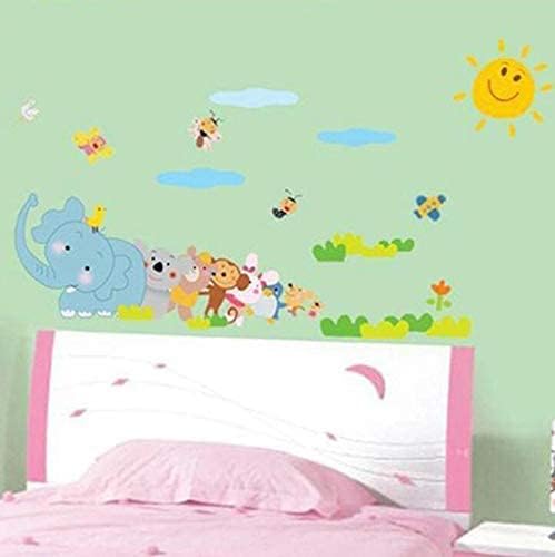 Baby monkey elephant wall decal for kids AY7261