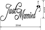 Just Married Car Decals Just Married Window Stickers Window Cling'(Black) size 30x60 dzr2025