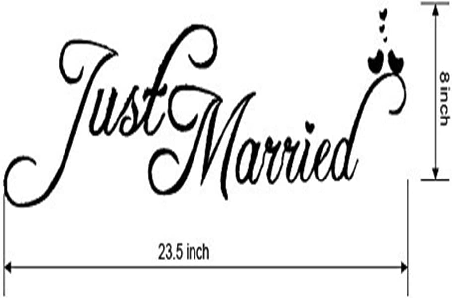 Just Married Car Decals Just Married Window Stickers Window Cling'(Black) size 30x60 dzr2025