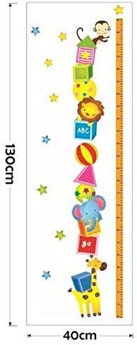 Home Find Height Measurement Wall Stickers Baby Growth Chart Cartoon Animal Acrobat Monkey Children Decals Vinyl Removable Kids Nursery Room Home Decoration 15.7 inches x 51.2 inches