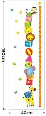 Home Find Height Measurement Wall Stickers Baby Growth Chart Cartoon Animal Acrobat Monkey Children Decals Vinyl Removable Kids Nursery Room Home Decoration 15.7 inches x 51.2 inches
