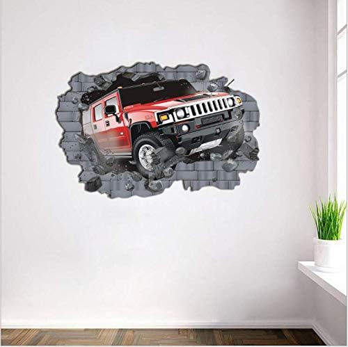 Car Bursting Through a Wall 3D Sticker size 70x100 ay8002xl