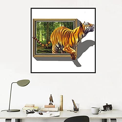 3-D Tiger Frame Decal wall Sticker size 70x100 ay8001xl