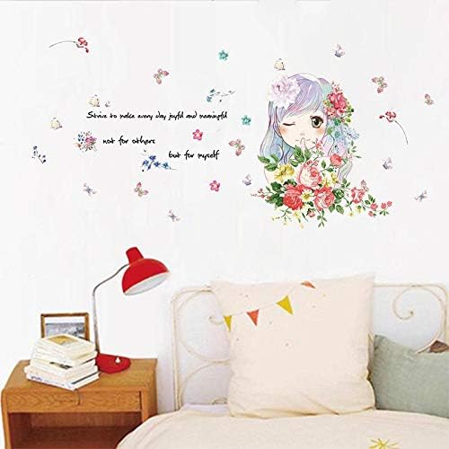 Playful girl cartoon wall stickers children room bedroom living room background decoration can remove the stickers size 50x70 xls7200