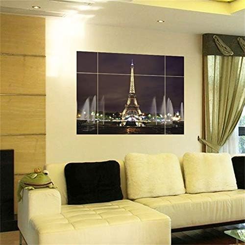 l Huaduo Modern Removable Wall Stickers 3D Window View Large Eiffel Tower Sydney Greek Night City For Living Room Bedroom Home Decoration size 50x70 ay8014axl