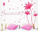 Romantic Red Color Fantastic Flowers Art Wall Sticker Ay9218Bw