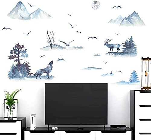 Wall Sticker Wall Decal Wall Decal Kids Bedroom Children's Room (Blue Forest size 60x90  hm92069