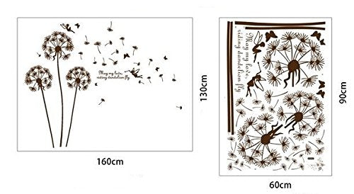 DIY Dandelion Flower Vinyl Wall Sticker For Living Room size 60x90 am9001