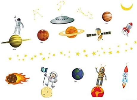 3D Planets Wall Stickers Cosmic Galaxy Wall DecalsJm8351