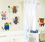 JAAMSO ROYALS DIY Carton Animal Friends Peel and Stick Self Adhesive Wall Sticker for Kids Room Bed Room Wall Decor  size 50x70 ay6043