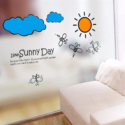 Removable Cartoon I Like Sunny Day Butterflies Bees Wall Stickers Living Kids Room Wall Sticker Decal Home Decor ee size 45x60 ay609
