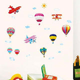 Hot air balloon, Airplanes Removable Wall Sticker size 45x60 ay622