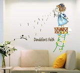 Children's interior wall sticker Girl with dandelion AY7196