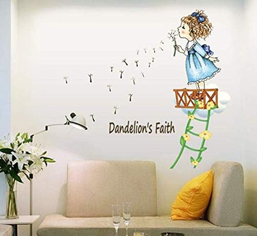 Children's interior wall sticker Girl with dandelion AY7196