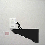 ISEE 360® Cartoon Man Pushing The Switch Board Sticker Suitable for Any Black Vinyl Decals L x H 12.00 X 7.00 Cm