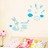 I have a dream Hand-Drawn style rabbit High quality DIY Decorate Wall Decal Sticker Decor for Kids Home Nursery Room for Children's Bedroom size 50x70 ay7038