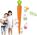 Jm8318 DIY Height Measurement Carrot Rabbits Wall Sticker (Multicolor)