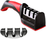 3-in-1 Knife Sharpener With Fruit And Meat Knife Peeler.3-Stage Diamond Coated Knife Sharpener,Kitchen Helper Three-piece Knife Sharpener Set With a Knife Ceramic peeler
