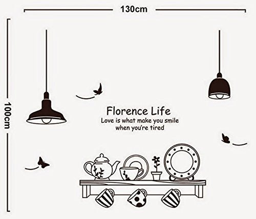 SYGA Light, Plates, cupskitchen utencils Decals Design Wall Stickers size 60x90 ay9139
