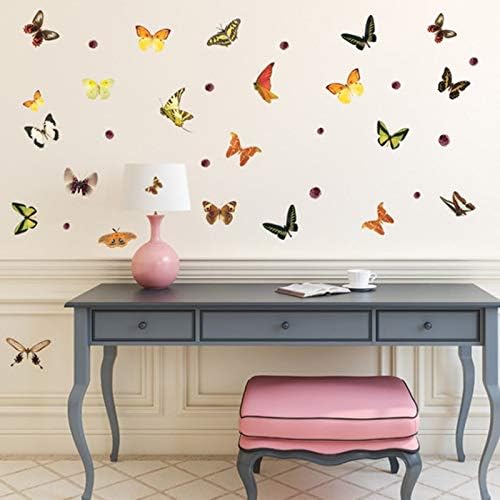 Butterfly Wall Stickers Art Decal Satin Paper Butterflies Home DIY Decor Removable Wall Decor size  50x70cm Ncs007