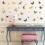 Butterfly Wall Stickers Art Decal Satin Paper Butterflies Home DIY Decor Removable Wall Decor size  50x70cm Ncs007