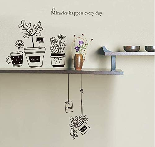 Wall Decals Home Decor Baby Boys Girls Kids Bedroom Kitchen Decoration Wall Sticker Potted Plant Flower Stickers size 60x90  jm8361