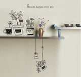 Wall Decals Home Decor Baby Boys Girls Kids Bedroom Kitchen Decoration Wall Sticker Potted Plant Flower Stickers size 60x90  jm8361