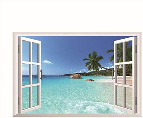 Beach Sea 3D Window Decal WALL STICKER NC010