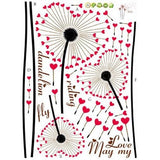 Wall sticker, heart-shaped dandelion, cotton, wall sticker Ay6026