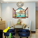 Wall stickers, decorative windows, Venice scenery, wall stickers, European style, water city, Venice, European style, peelable, scenery