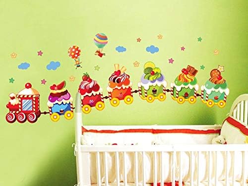 Ice Cream Train Cartoon Wall Sticker Home Decal Home Decoration Wallpaper Kids Rooms Wall size 50x70  am7003