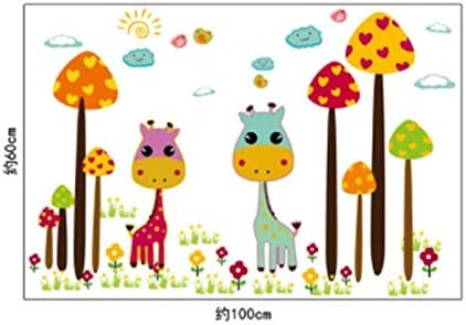 Cute deer wall stickers for kids rooms home decor cartoon animals wall decals DIY mural art poster size 50x70 ay7231