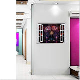 Creative 3D Aesthetic Romantic Fireworks Fake Window Living Room Bedroom Background Decoration can Remove Wall Stickers size 50x70 sk7019c
